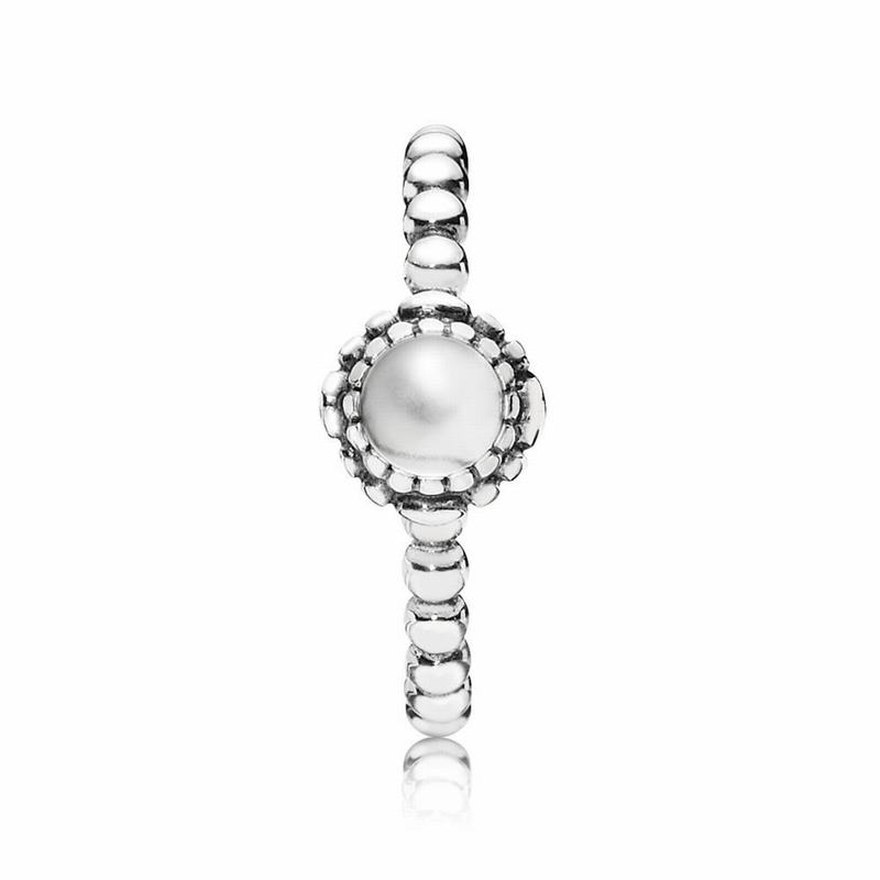 Pandora Birthday Blooms Ring April - Sterling Silver/Rock Crystal - Canada | ZD8500RC